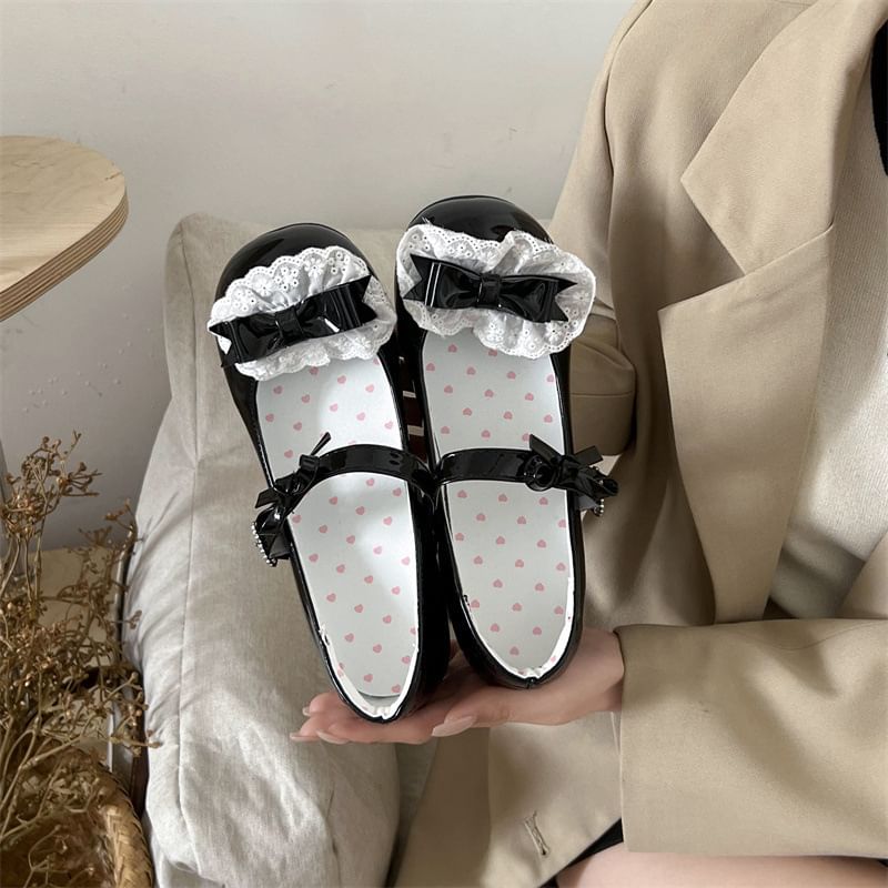 Jane Ruffle Mary Bow Pumps