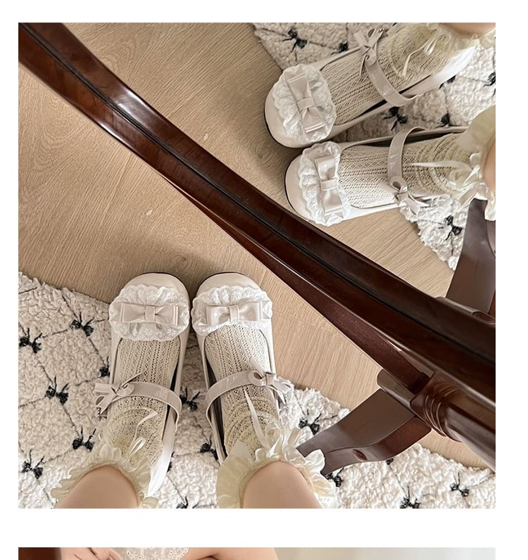 Jane Ruffle Mary Bow Pumps