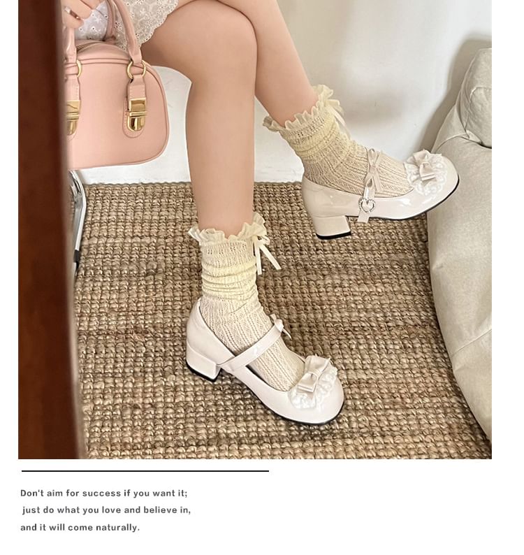 Jane Ruffle Mary Bow Pumps