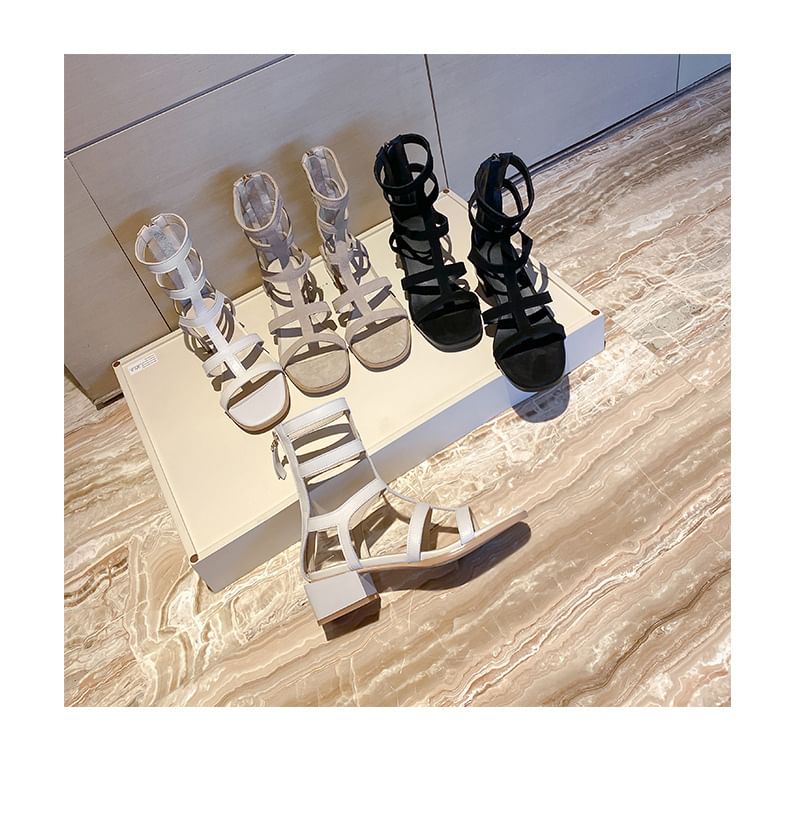 Heel Sandals Gladiator Block
