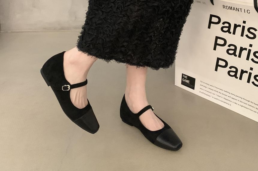 Cap Toe Square Wedge Mary Pumps Jane Hidden