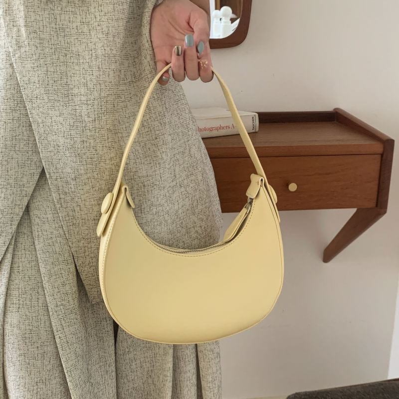 Shoulder Bag Faux Plain Leather