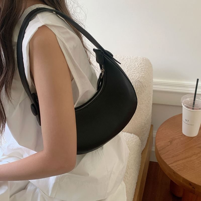 Shoulder Bag Faux Plain Leather