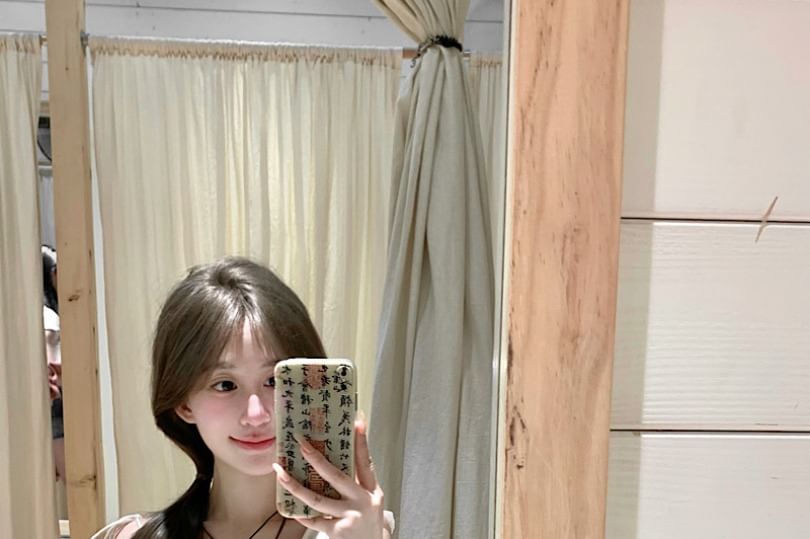 Sleeveless A-Line Asymmetrical Trim Ruffle Plain Dress Midi