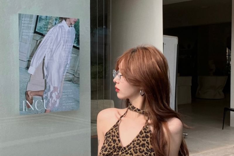 Rhinestone Skirt Pencil Mini Striped High Rise Denim