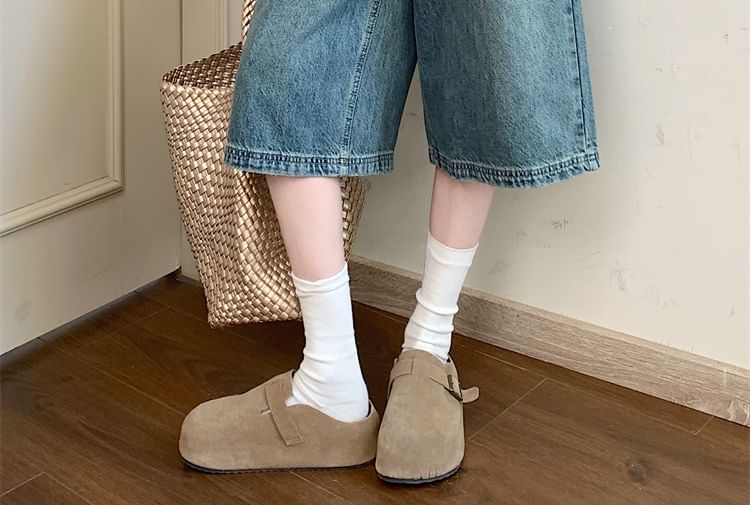 Rise Jeans Washed High Wide Leg Capri