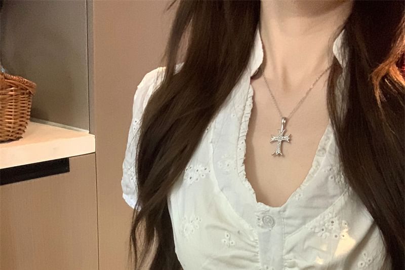 Slim / High Jacquard Skirt Fit Ruffle Mini V-Neck A-Line Rise Short-Sleeve Trim Blouse