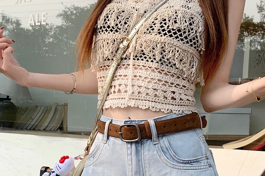 Rise Denim Shorts Mid Washed