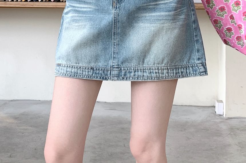 Denim Skirt A-Line High Washed Mini Waist