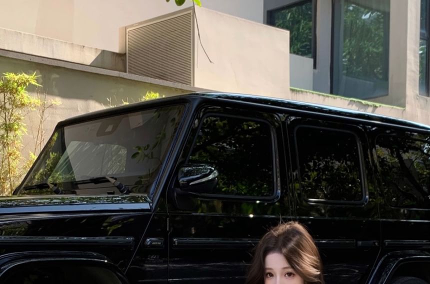 / Halter Crop A-Line Slim Tiered Top Elastic Waist Bow Plain Skirt Mini Fit