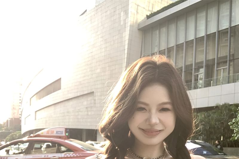 Camisole Slim Cartoon Top Lace-Up Print Fit