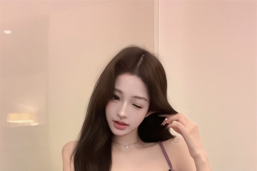 Flowy Panel Ruffle Top Trim Lace Cami