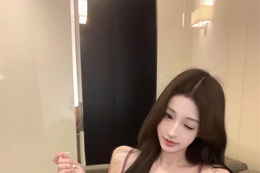 Flowy Panel Ruffle Top Trim Lace Cami