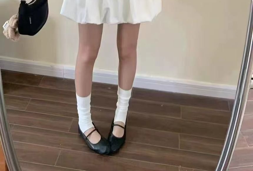 Rise Mini Belt Hem Skirt + A-Line Set: Plain High Bubble