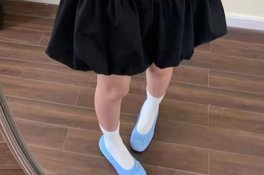 Rise Mini Belt Hem Skirt + A-Line Set: Plain High Bubble