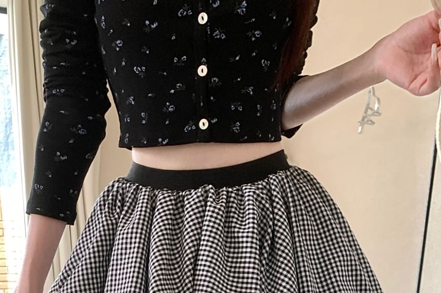 Skirt Mini Rise A-Line High Hem Bubble