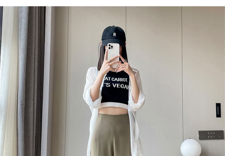 Waist (Various Designs) Dress Pants Plain Straight Leg High