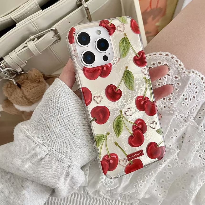 Set / Phone Charm Cherry Case