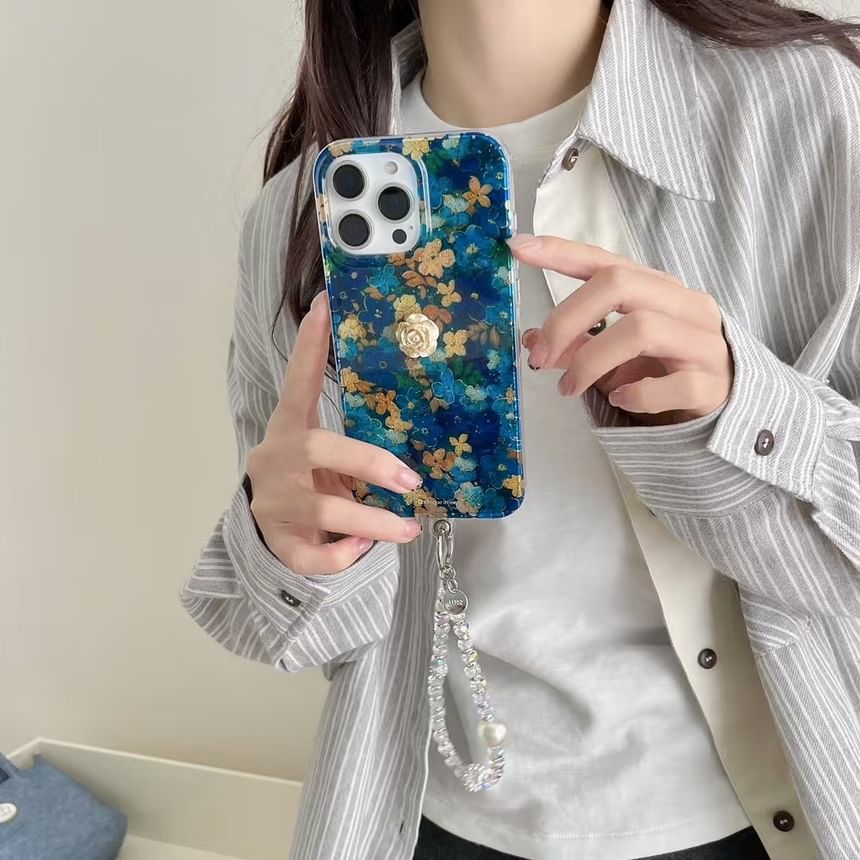 Floral / Phone Strap Case Set