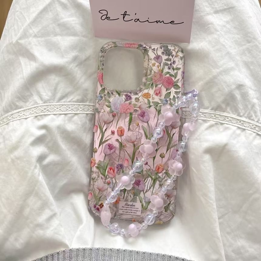 Floral Case Set / Phone Strap