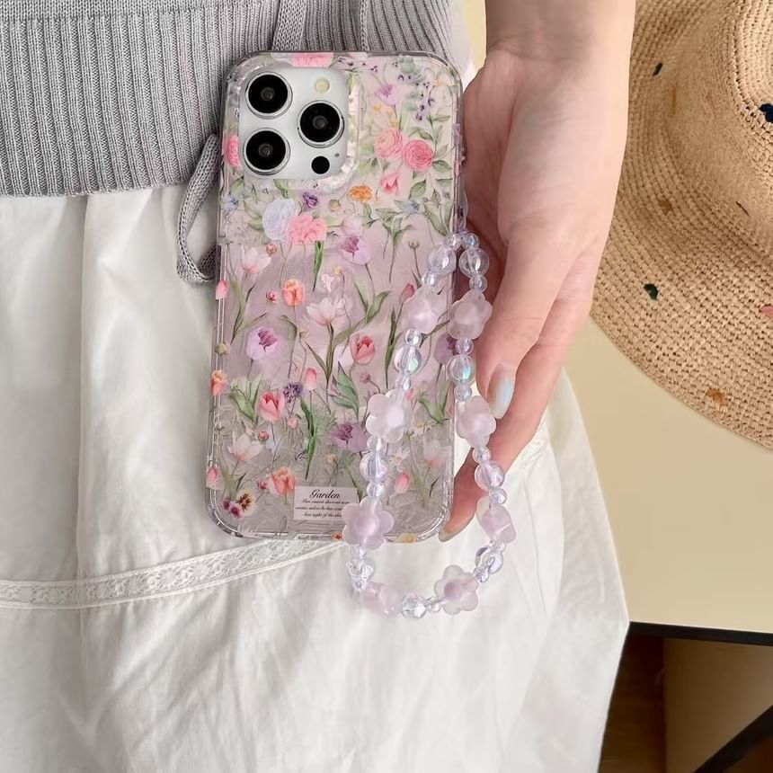 Floral Case Set / Phone Strap