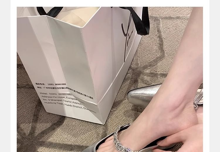 Leather Mules Faux Wedge Hidden Mary Rhinestone Jane