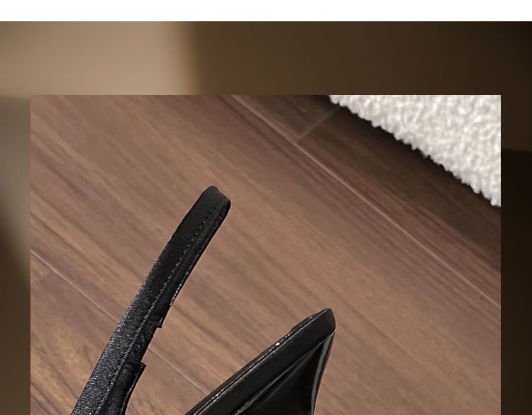 Bow Toe High Pointed Satin Sandals Heel Slingback