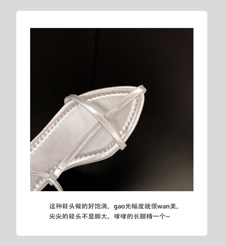 Sandals Toe Slingback Pointed Heel Genuine Leather Wedge