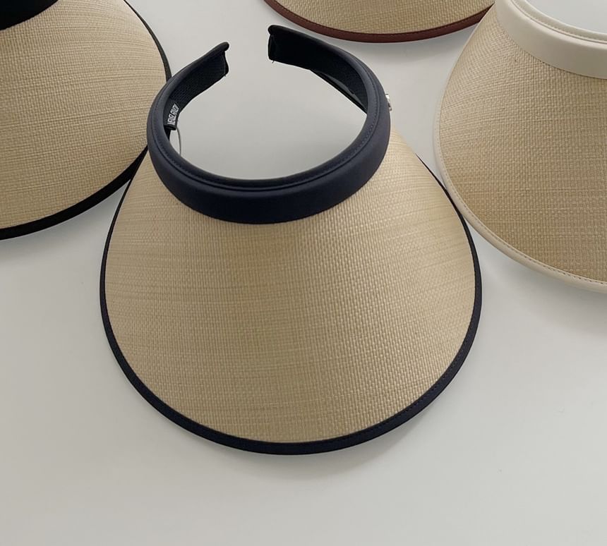 Hat Piped Straw Sun