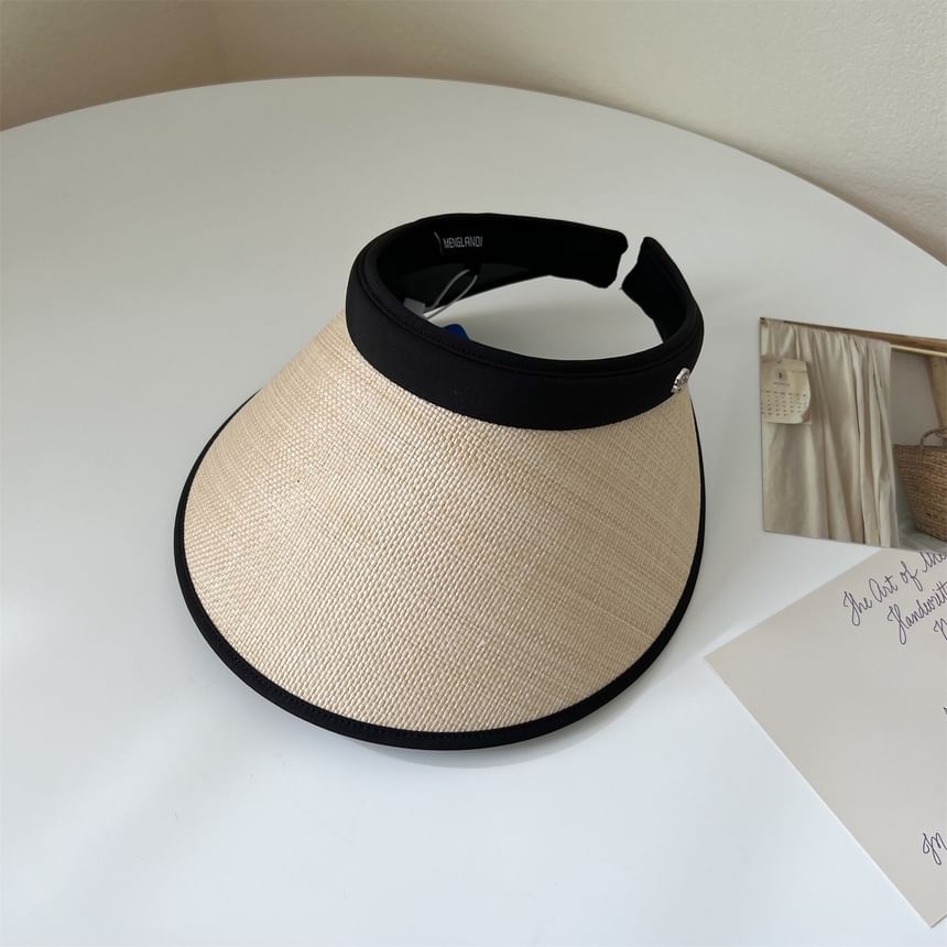 Hat Piped Straw Sun