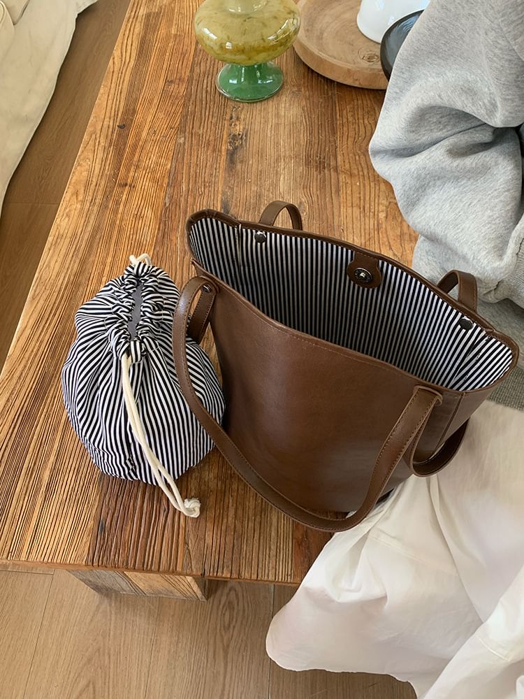 Leather Bag Bucket Faux