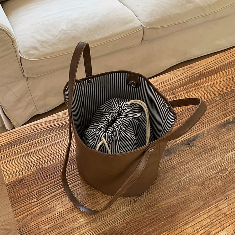 Leather Bag Bucket Faux