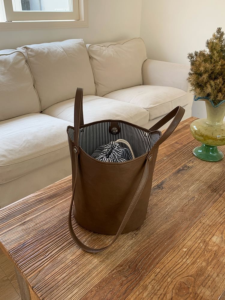 Leather Bag Bucket Faux