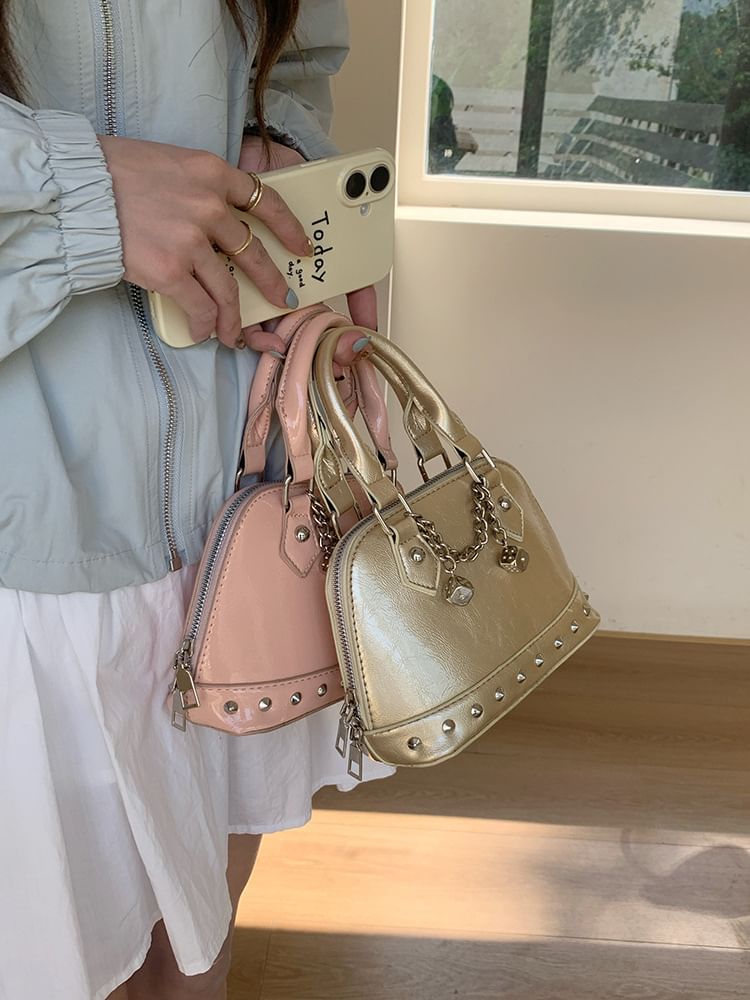 Bag Crossbody Leather Studded Faux