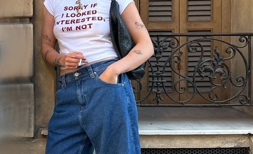 Waist Low Shorts Washed Pocket Denim Straight-Leg