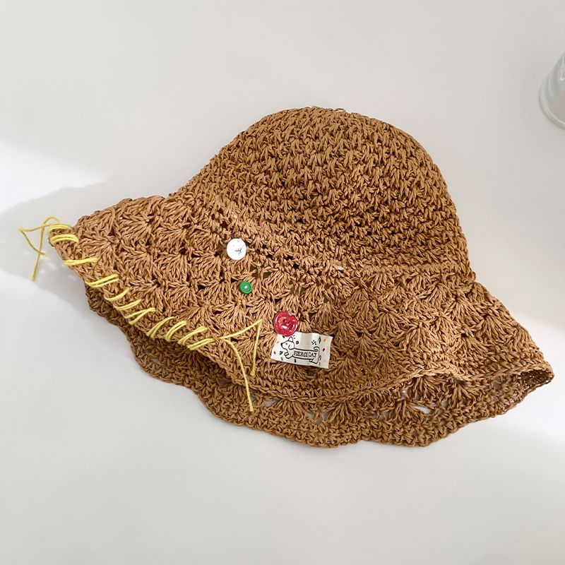 Sun Straw Stitching Contrast Hat