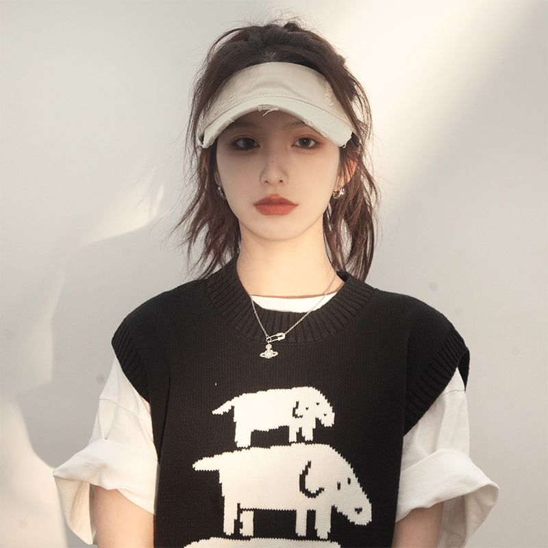 Sun Plain Visor Distressed