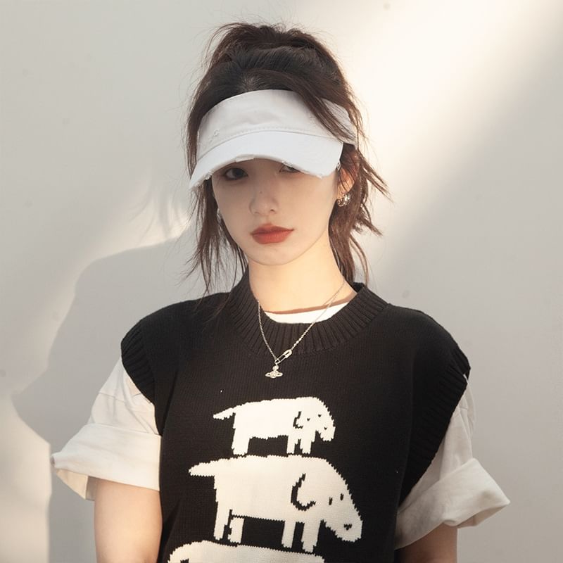 Sun Plain Visor Distressed