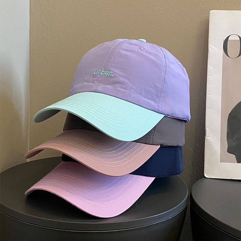 Cap Two-Tone Embroidered Baseball Lettering