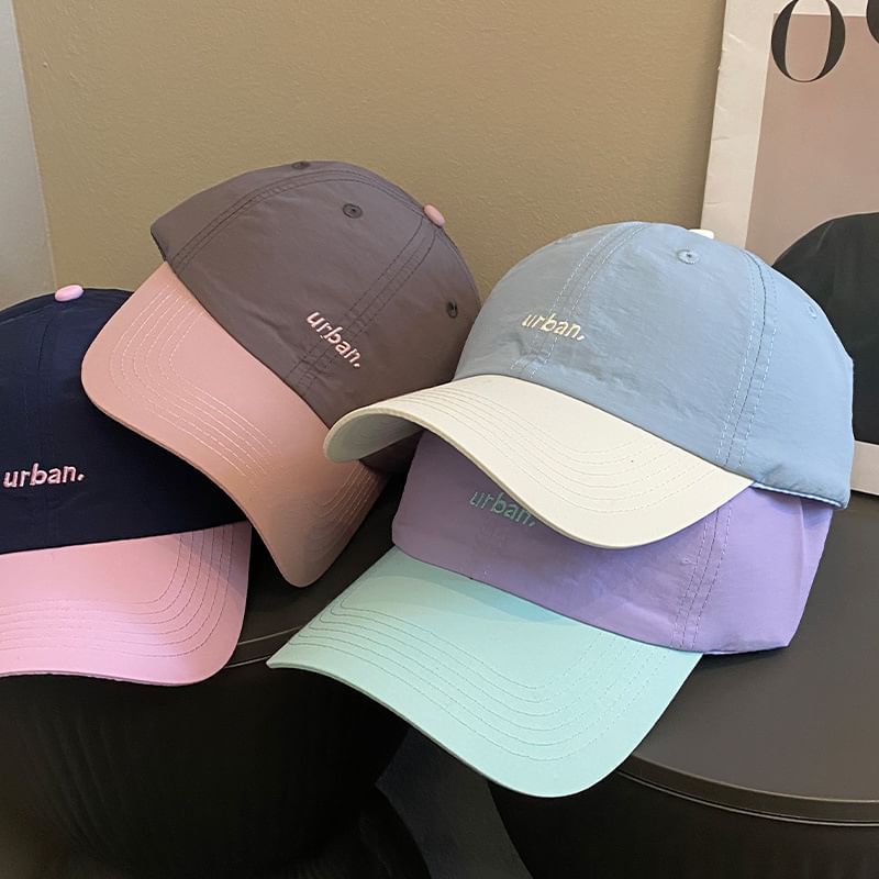 Cap Two-Tone Embroidered Baseball Lettering