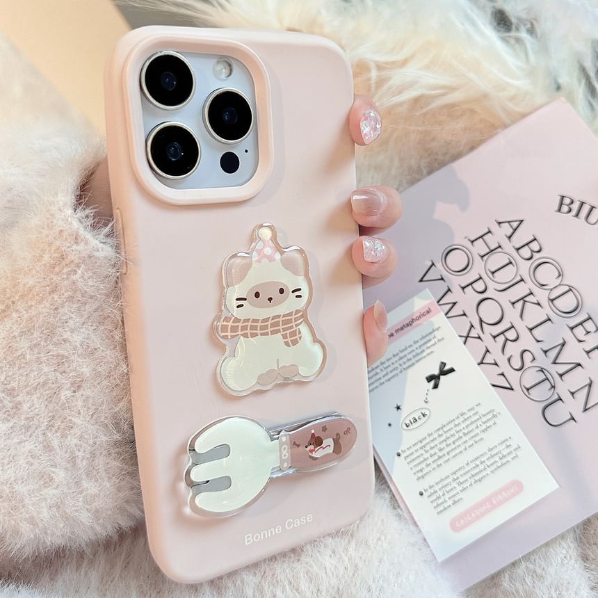 / Stand Fork Cat Case Phone Set