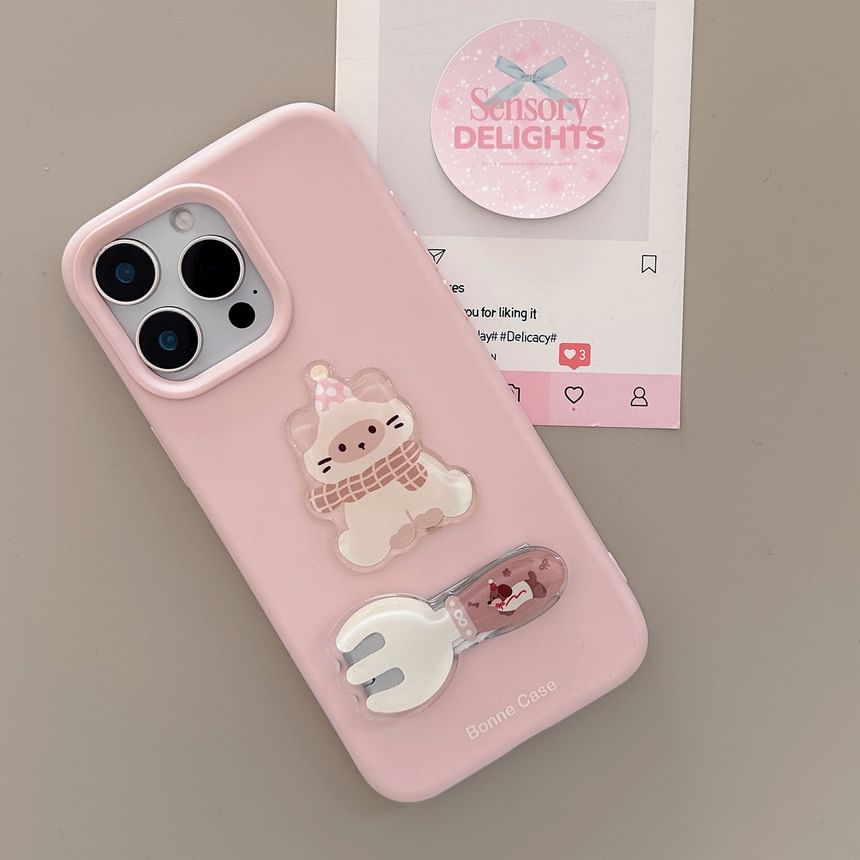 / Stand Fork Cat Case Phone Set