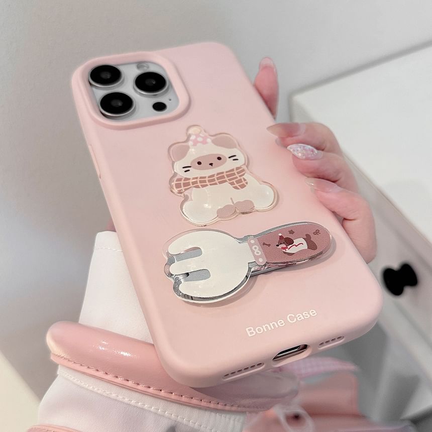 / Stand Fork Cat Case Phone Set
