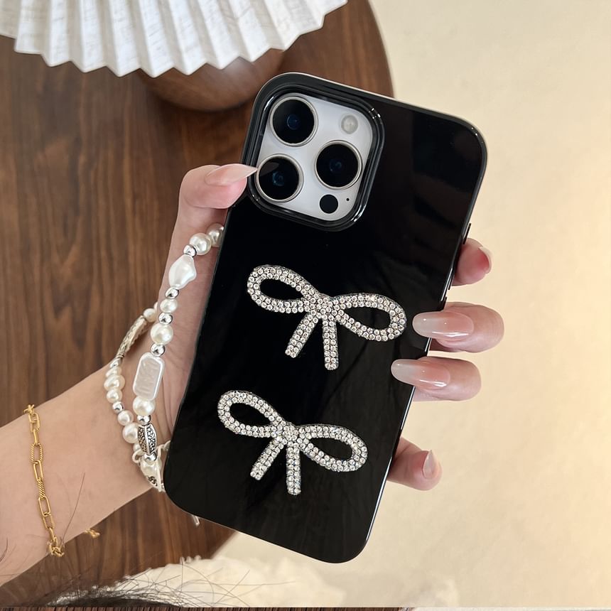 Rhinestone Bow Case Phone