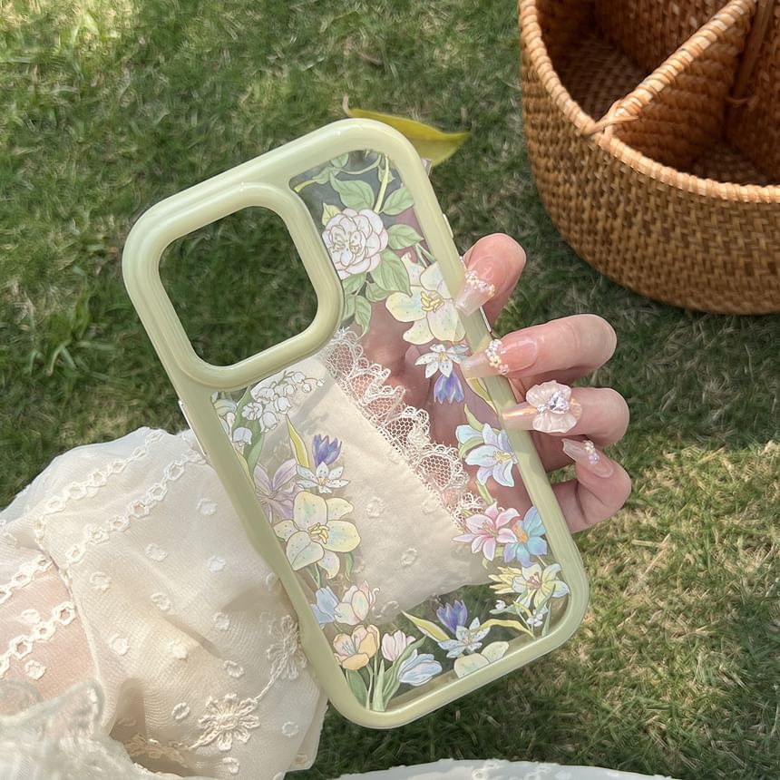 Phone Transparent Floral Case