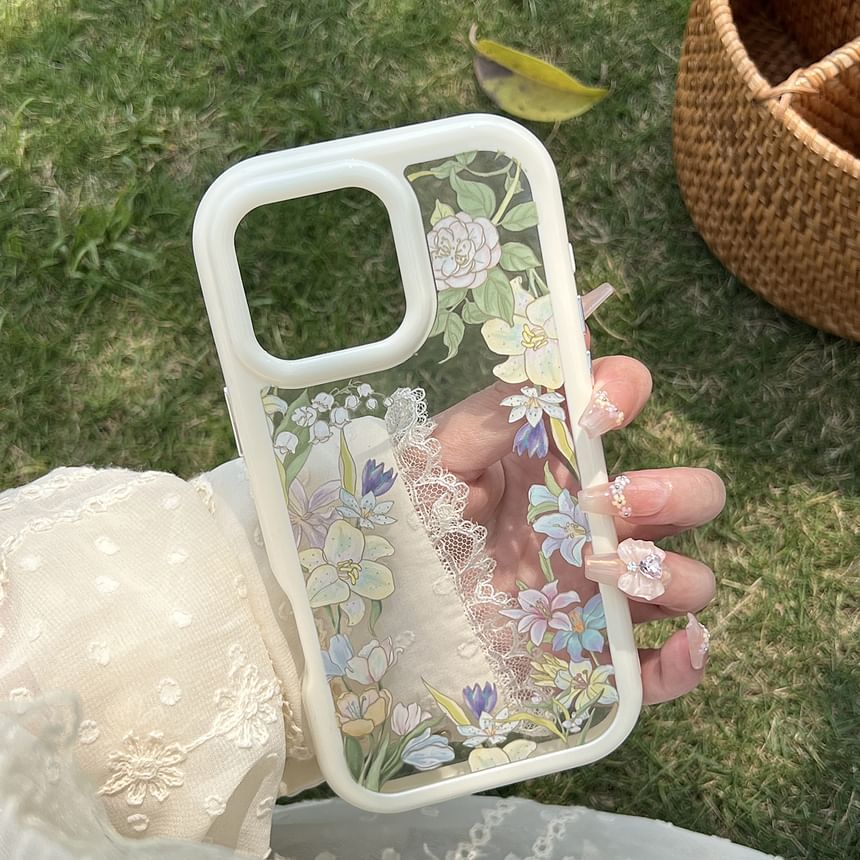 Phone Transparent Floral Case