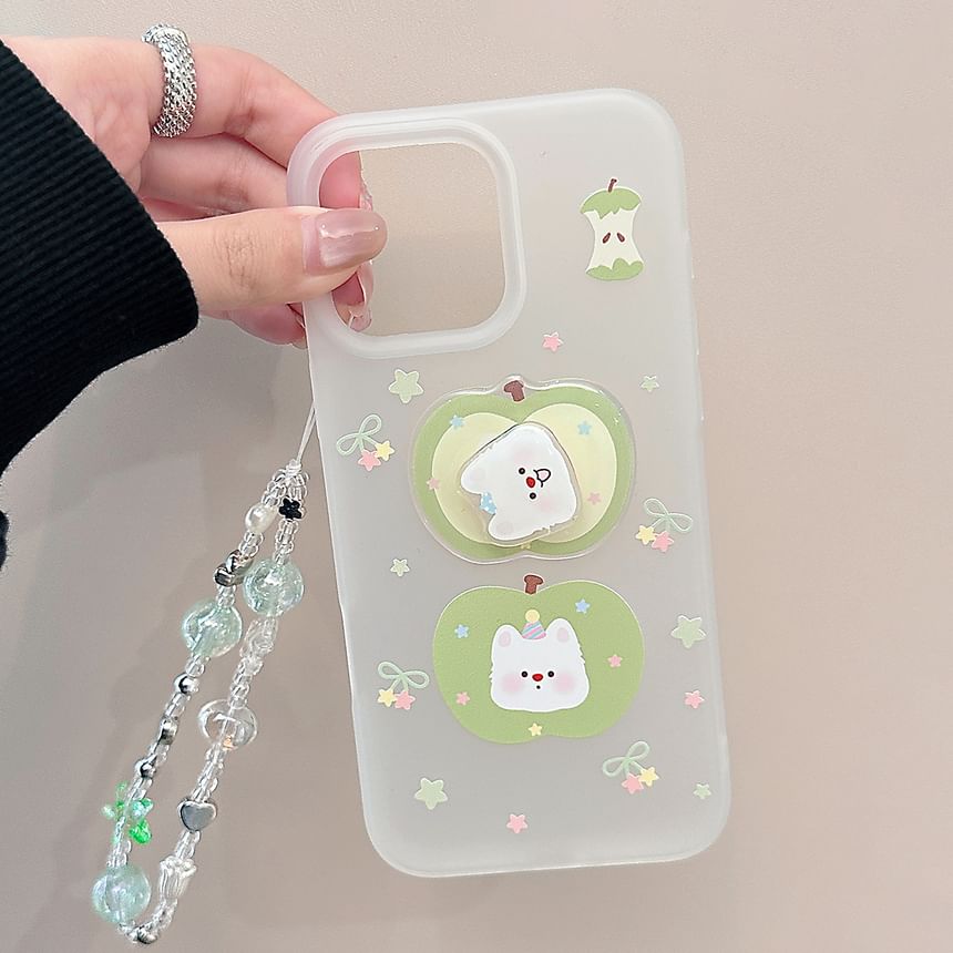 / Set Decoration Phone Strap Rotatable Adhesive Apple Dog Case