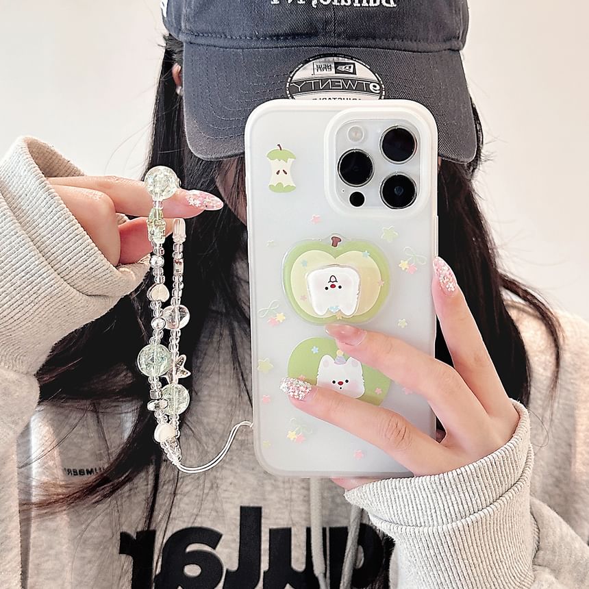 / Set Decoration Phone Strap Rotatable Adhesive Apple Dog Case