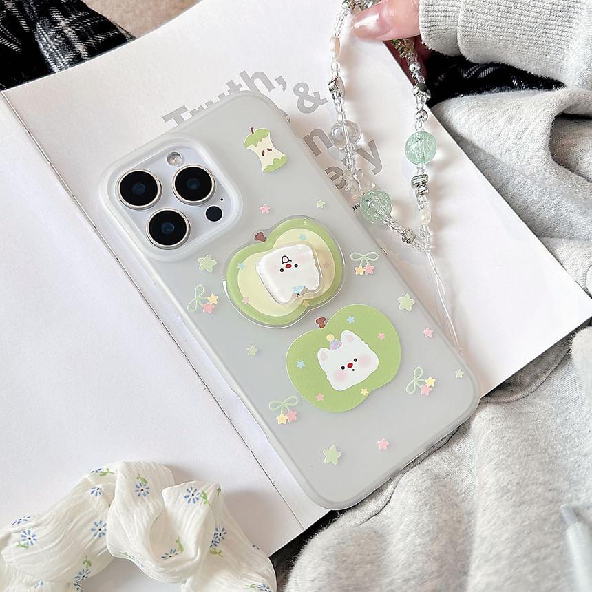 / Set Decoration Phone Strap Rotatable Adhesive Apple Dog Case