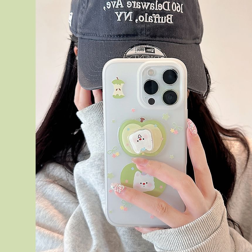 / Set Decoration Phone Strap Rotatable Adhesive Apple Dog Case